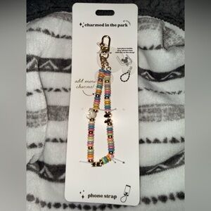 Disney Multicolor Pastel Beaded Key & Card Strap with Gold Accents